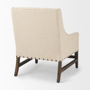 Kensington Cream Linen Fabric and Wood Accent Chair - Default Title