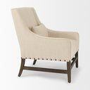 Kensington Cream Linen Fabric and Wood Accent Chair - Default Title