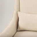 Kensington Cream Linen Fabric and Wood Accent Chair - Default Title
