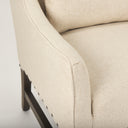 Kensington Cream Linen Fabric and Wood Accent Chair - Default Title
