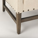 Kensington Cream Linen Fabric and Wood Accent Chair - Default Title