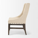 Kensington I Cream Fabric and Solid Wood Dining Chair - Default Title
