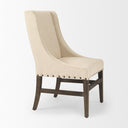 Kensington I Cream Fabric and Solid Wood Dining Chair - Default Title