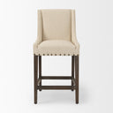 Kensington Cream Fabric Seat Brown Wood Frame Counter Stool - Default Title