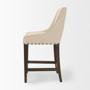 Kensington Cream Fabric Seat Brown Wood Frame Counter Stool - Default Title