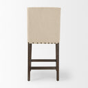 Kensington Cream Fabric Seat Brown Wood Frame Counter Stool - Default Title