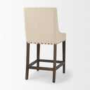 Kensington Cream Fabric Seat Brown Wood Frame Counter Stool - Default Title