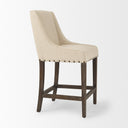 Kensington Cream Fabric Seat Brown Wood Frame Counter Stool - Default Title