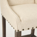 Kensington Cream Fabric Seat Brown Wood Frame Counter Stool - Default Title