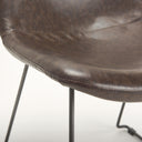 Sawyer I Dark Brown Faux-Leather Seat Black Iron Frame Dining Chair - Default Title