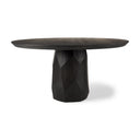 Fitzgerald 60 Round Brown Solid Wood Top Base Dining Table - Default Title