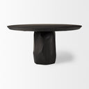 Fitzgerald 60 Round Brown Solid Wood Top Base Dining Table - Default Title