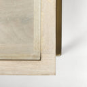 Arelius 42 Square Glass-Top White Wood w Gold Metal Base Display Coffee Table - Default Title