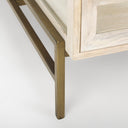 Arelius 42 Square Glass-Top White Wood w Gold Metal Base Display Coffee Table - Default Title