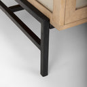 Arelius 42L Rectangular Light Brown Wood w Black Metal Base Display Coffee Table - Default Title