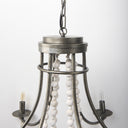 Selma White Wood Bead and Metal Chandelier - Default Title