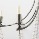 Selma White Wood Bead and Metal Chandelier - Default Title