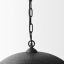 Karina 24 Round Matte Black Hammered Metal Dome Pendant Light - Default Title