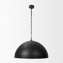 Karina 36 Round Matte Black Hammered Metal Dome Pendant Light - Default Title