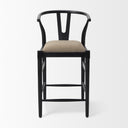 Trixie Black Wood Frame w Dark Taupe Fabric Seat Counter Stool - Default Title
