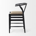 Trixie Black Wood Frame w Dark Taupe Fabric Seat Counter Stool - Default Title