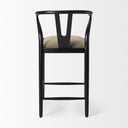 Trixie Black Wood Frame w Dark Taupe Fabric Seat Counter Stool - Default Title