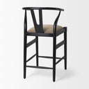 Trixie Black Wood Frame w Dark Taupe Fabric Seat Counter Stool - Default Title