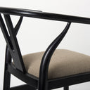 Trixie Black Wood Frame w Dark Taupe Fabric Seat Counter Stool - Default Title