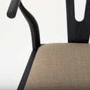 Trixie Black Wood Frame w Dark Taupe Fabric Seat Counter Stool - Default Title