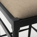 Trixie Black Wood Frame w Dark Taupe Fabric Seat Counter Stool - Default Title