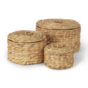 Kea Set of 3 Nesting Water Hyacinth Boxes with Lids - Default Title