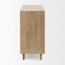 Tucker Light Brown Wood w Carved Arch Pattern 2 Door Accent Cabinet - Default Title
