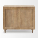 Tucker Light Brown Wood w Carved Arch Pattern 2 Door Accent Cabinet - Default Title