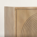 Tucker Light Brown Wood w Carved Arch Pattern 2 Door Accent Cabinet - Default Title