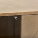 Tucker Light Brown Wood w Carved Arch Pattern 2 Door Accent Cabinet - Default Title