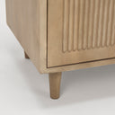 Tucker Light Brown Wood w Carved Arch Pattern 2 Door Accent Cabinet - Default Title