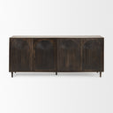 Tucker Dark Brown w Carved Arch Pattern 4 Door Sideboard - Default Title