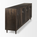 Tucker Dark Brown w Carved Arch Pattern 4 Door Sideboard - Default Title