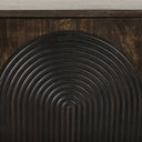 Tucker Dark Brown w Carved Arch Pattern 4 Door Sideboard - Default Title