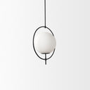 Farrah Frosted Glass Globe set in Matte Black Metal Pendant Ceiling Light - Default Title