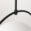 Farrah Frosted Glass Globe set in Matte Black Metal Pendant Ceiling Light - Default Title