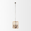 Kiley Warm Wood Basket Lantern Pendant Light - Default Title