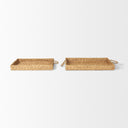 Hona Set of 2 Large Recatangular Nesting Water Hyacinth Trays - Default Title