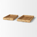 Hona Set of 2 Large Recatangular Nesting Water Hyacinth Trays - Default Title