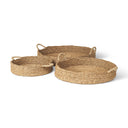 Ulana Set of 3 Round Nesting Seagrass Trays w Loop Handles - Default Title