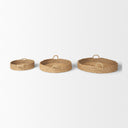 Ulana Set of 3 Round Nesting Seagrass Trays w Loop Handles - Default Title