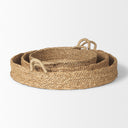 Ulana Set of 3 Round Nesting Seagrass Trays w Loop Handles - Default Title