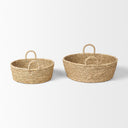 Ayanna Set of 2 Deep Nesting Seagrass Baskets w Handles - Default Title