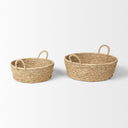 Ayanna Set of 2 Deep Nesting Seagrass Baskets w Handles - Default Title