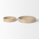 Kalama Set of 2 Large Round Seagrass Trays w Handles - Default Title